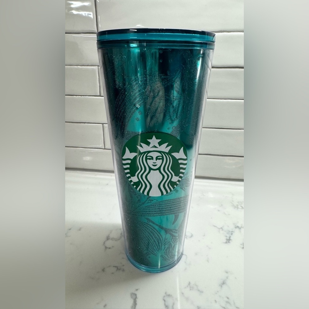 Starbucks Holiday Emerald Sparkle Green Glitter Tumbler